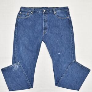 Levi's Men's Jeans Cotton Blue Size 42x36 Button Fly 501 Original Straight Stain